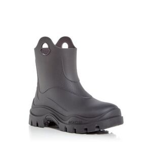 MONCLER Womens Black Handles Waterproof Misty Round Toe Platform Rain Boots 40